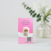 Dog Grooming Boutique Pampered Puppy QR Code Visitekaartje (Staand voorkant)