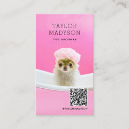 Dog Grooming Boutique Pampered Puppy QR Code Visitekaartje