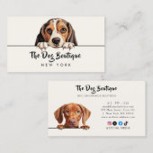 Dog grooming boutique pet sitter schattig puppy sc visitekaartje (Voorkant / Achterkant)