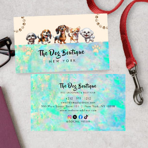 Dog grooming boutique pet sitter schattig puppy sc visitekaartje