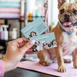 Dog grooming boutique pet sitter schattig puppy sc visitekaartje