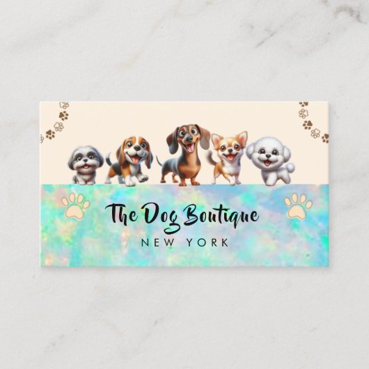 Dog grooming boutique pet sitter schattig puppy sc visitekaartje (Voorkant)