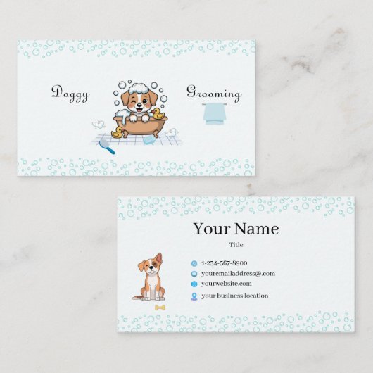 Dog Grooming Business Card Visitekaartje (Voorkant / Achterkant)