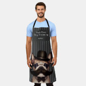 Dog Grooming Business Funny Frenchie Pinstripe Schort (Gedragen)