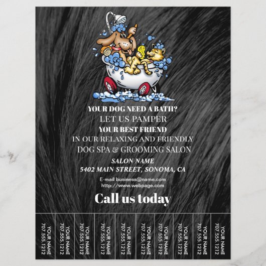 Dog grooming business personalized flyer (Voorkant)