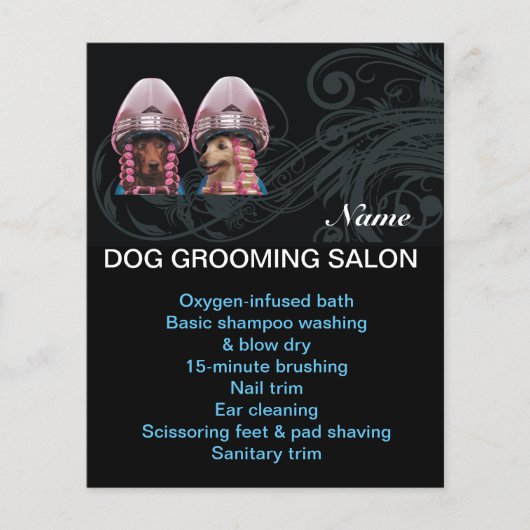 Dog grooming business personalized flyer (Voorkant)