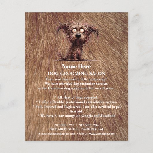 Dog grooming business personalized flyer (Voorkant)
