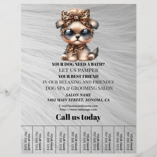 Dog grooming business personalized flyer (Voorkant)