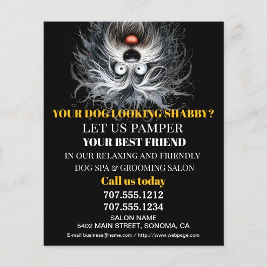Dog grooming business personalized flyer (Voorkant)