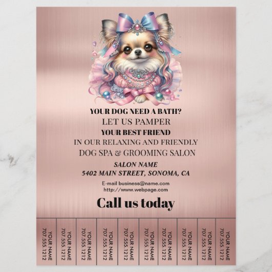 Dog grooming business personalized flyer (Voorkant)