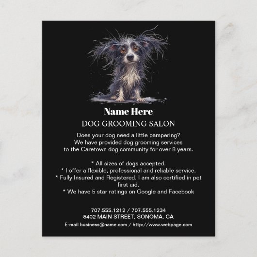 Dog grooming business personalized flyer (Voorkant)