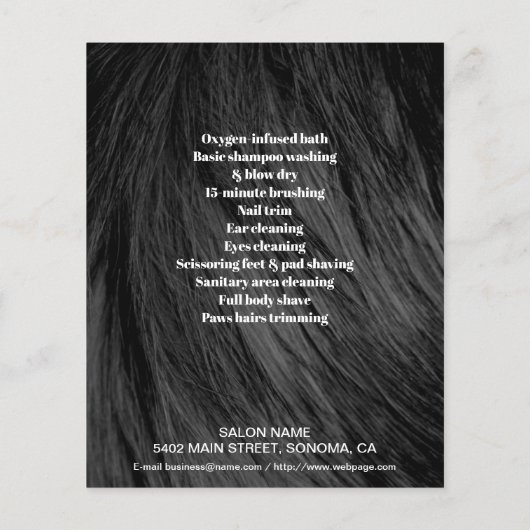 Dog grooming business personalized flyer (Achterkant)