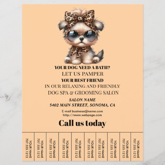 Dog grooming business personalized flyer (Voorkant)