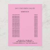 Dog grooming business personalized flyer (Achterkant)