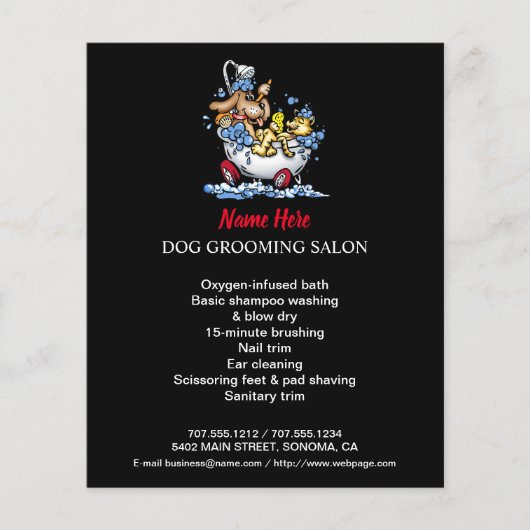 Dog grooming business personalized flyer (Voorkant)