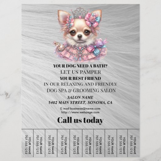 Dog grooming business personalized flyer (Voorkant)