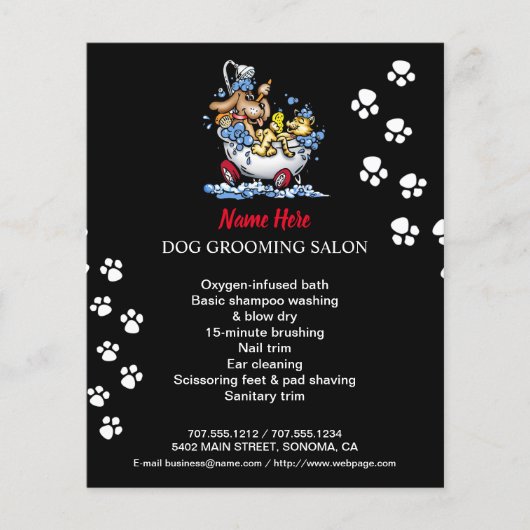 Dog grooming business personalized flyer (Voorkant)