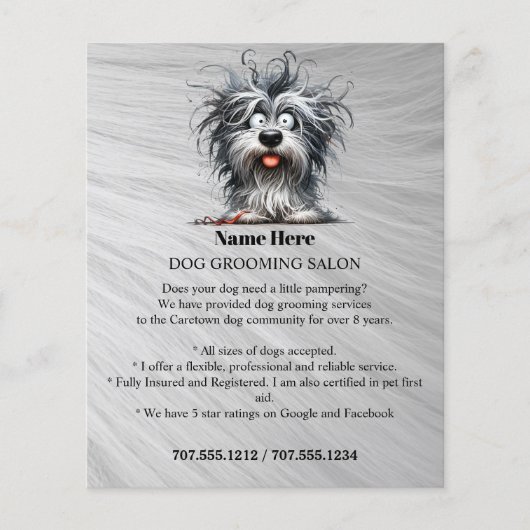 Dog grooming business personalized flyer (Voorkant)