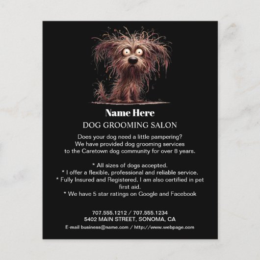 Dog grooming business personalized flyer (Voorkant)