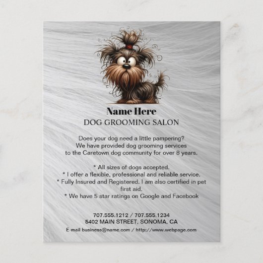 Dog grooming business personalized flyer (Voorkant)