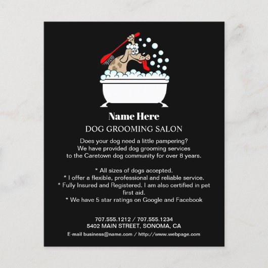 Dog grooming business personalized flyer (Voorkant)