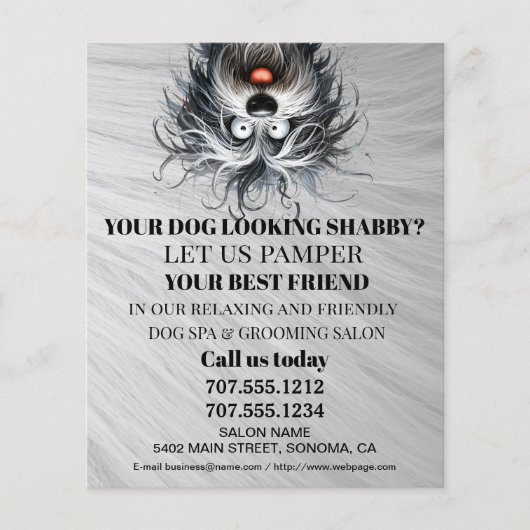 Dog grooming business personalized flyer (Voorkant)