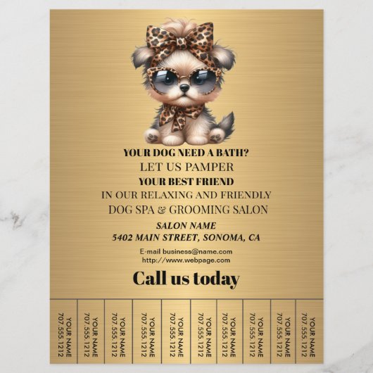 Dog grooming business personalized flyer (Voorkant)