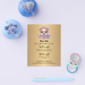 Dog grooming business personalized flyer (Enkel)