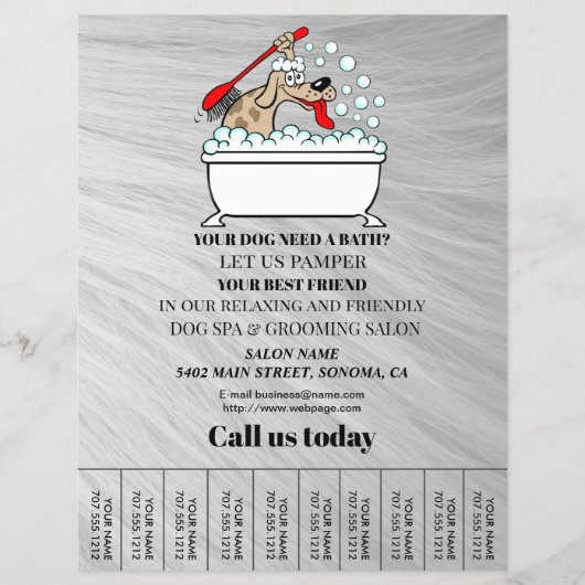 Dog grooming business personalized flyer (Voorkant)