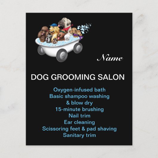Dog grooming business personalized flyer (Voorkant)