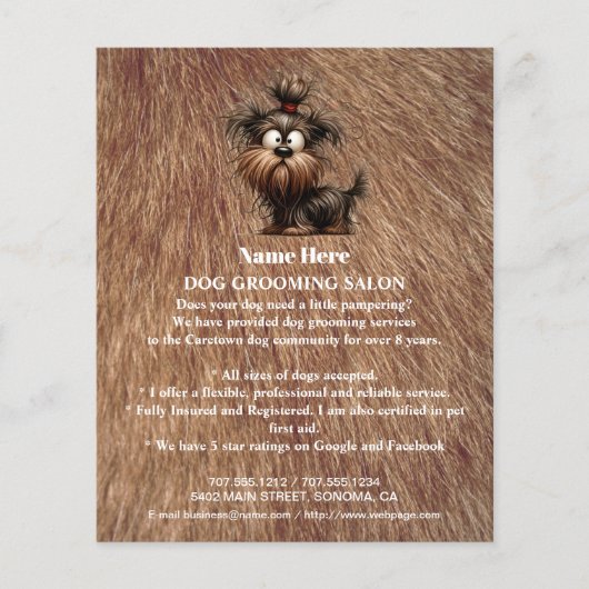 Dog grooming business personalized flyer (Voorkant)