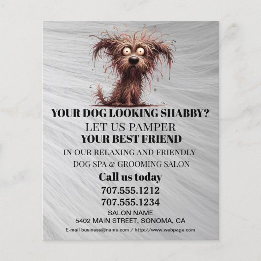 Dog grooming business personalized flyer (Voorkant)