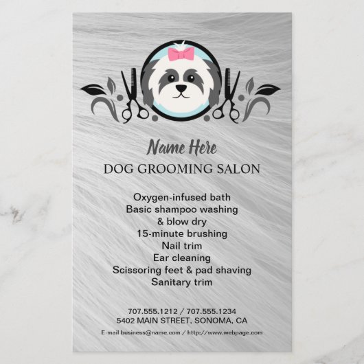 Dog grooming business personalized flyer (Voorkant)