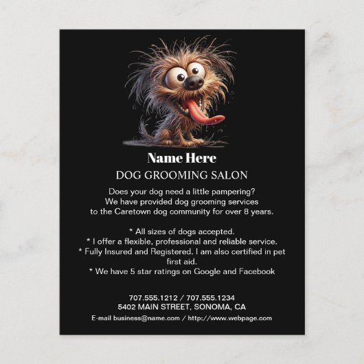 Dog grooming business personalized flyer (Voorkant)