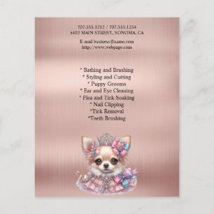 Dog grooming business personalized flyer