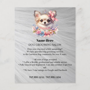 Dog grooming business personalized flyer