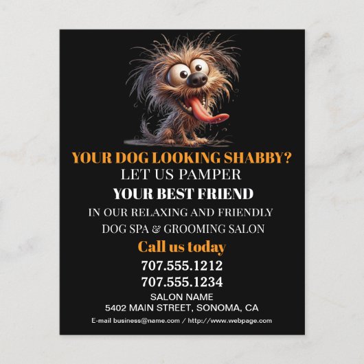 Dog grooming business personalized flyer (Voorkant)