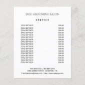 Dog grooming business personalized flyer (Achterkant)