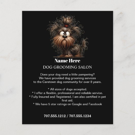 Dog grooming business personalized flyer (Voorkant)