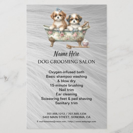 Dog grooming business personalized flyer (Voorkant)