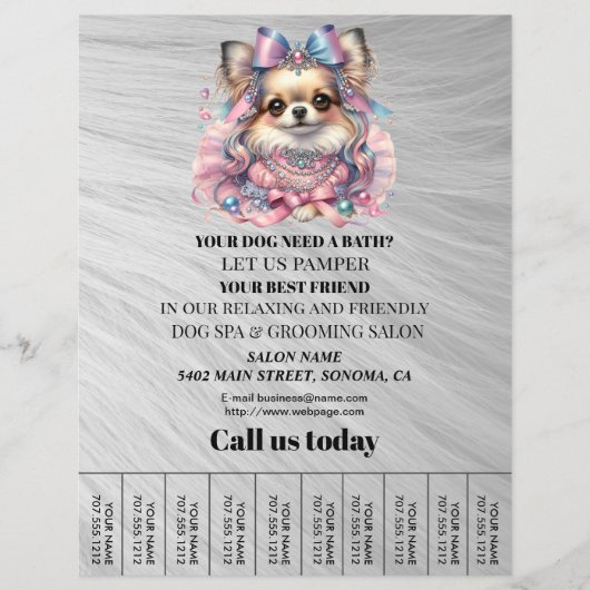 Dog grooming business personalized flyer (Voorkant)