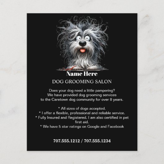 Dog grooming business personalized flyer (Voorkant)