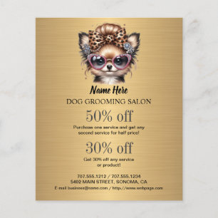 Dog grooming business personalized flyer