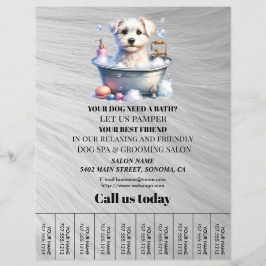 Dog grooming business personalized flyer (Voorkant)