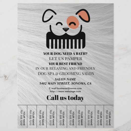 Dog grooming business personalized flyer (Voorkant)