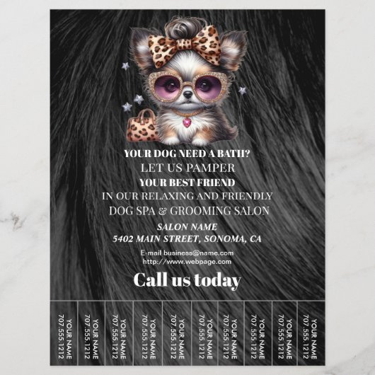 Dog grooming business personalized flyer (Voorkant)