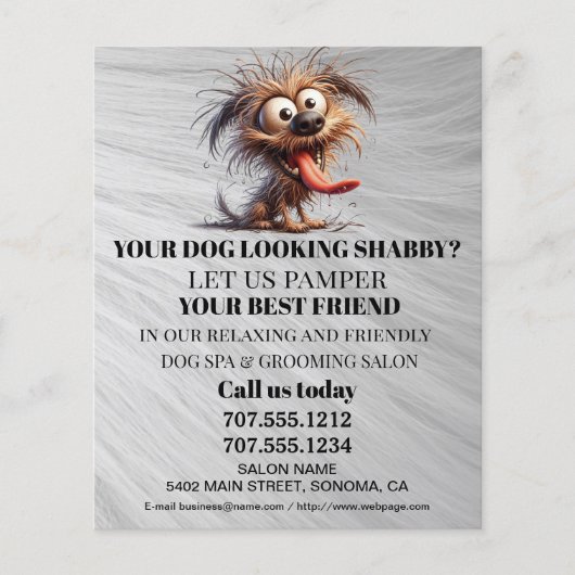 Dog grooming business personalized flyer (Voorkant)