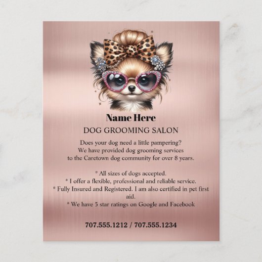 Dog grooming business personalized flyer (Voorkant)