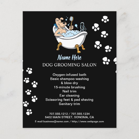 Dog grooming business personalized flyer (Voorkant)