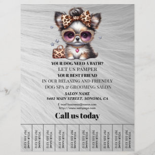 Dog grooming business personalized flyer